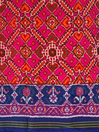Handwoven Patola Silk Saree Manekchowk Pink And Blue