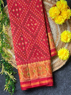 Red Color Traditional DesignHandwoven Patola Silk Saree