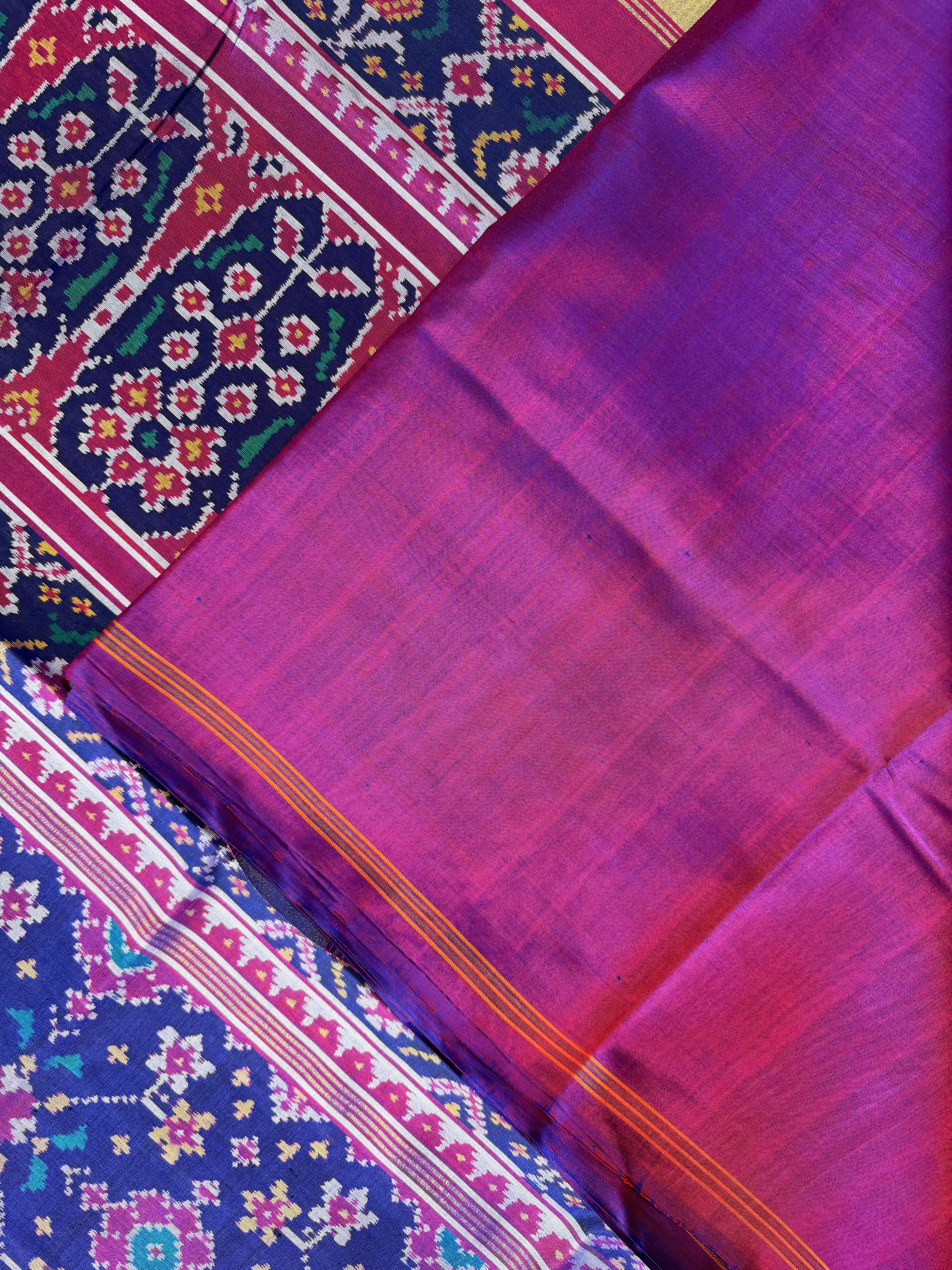 Navratna Traditional Design Handwoven Patola Silk Saree
