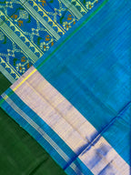 Plain Gala Border Handwoven Patola Silk Saree