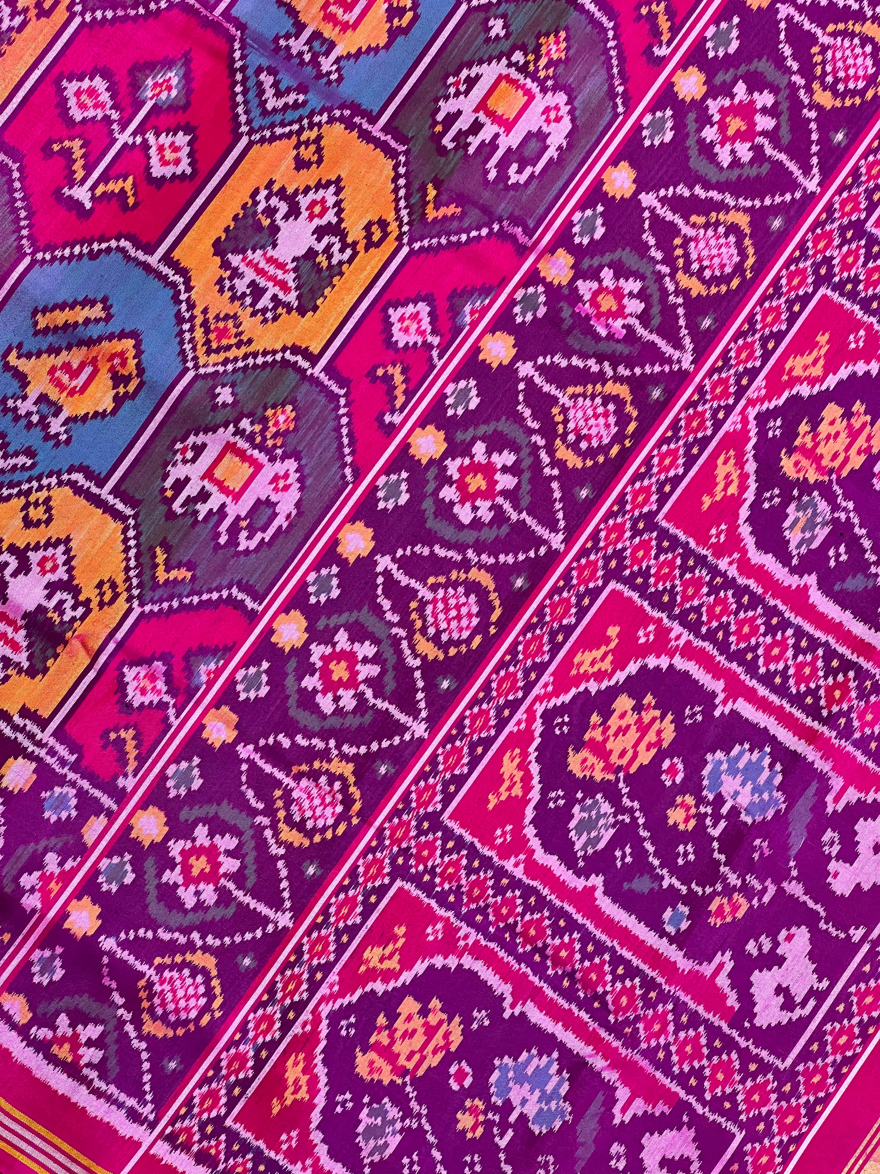 Multicolor Exclusive Design Handwoven Patola Silk Saree