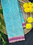 Sky Blue With Exclusive Pallu Design Handwoven Patola Silk Saree