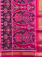 Purple Motif Design Handwoven Patola Silk Saree