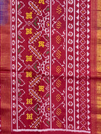 Blue Chex With Skirt Border Handwoven Patola Silk Saree