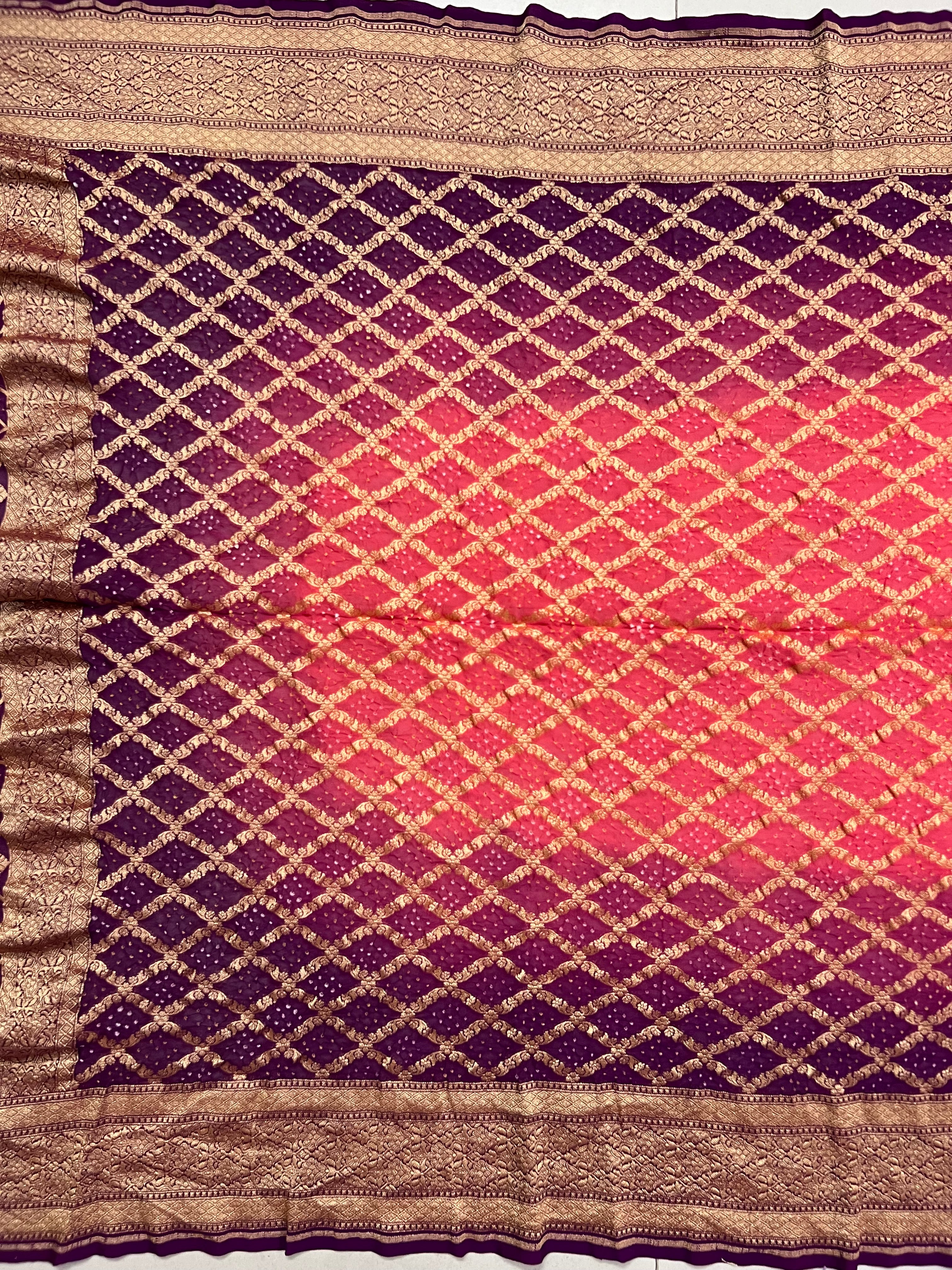 Georgette Bandhej Saree