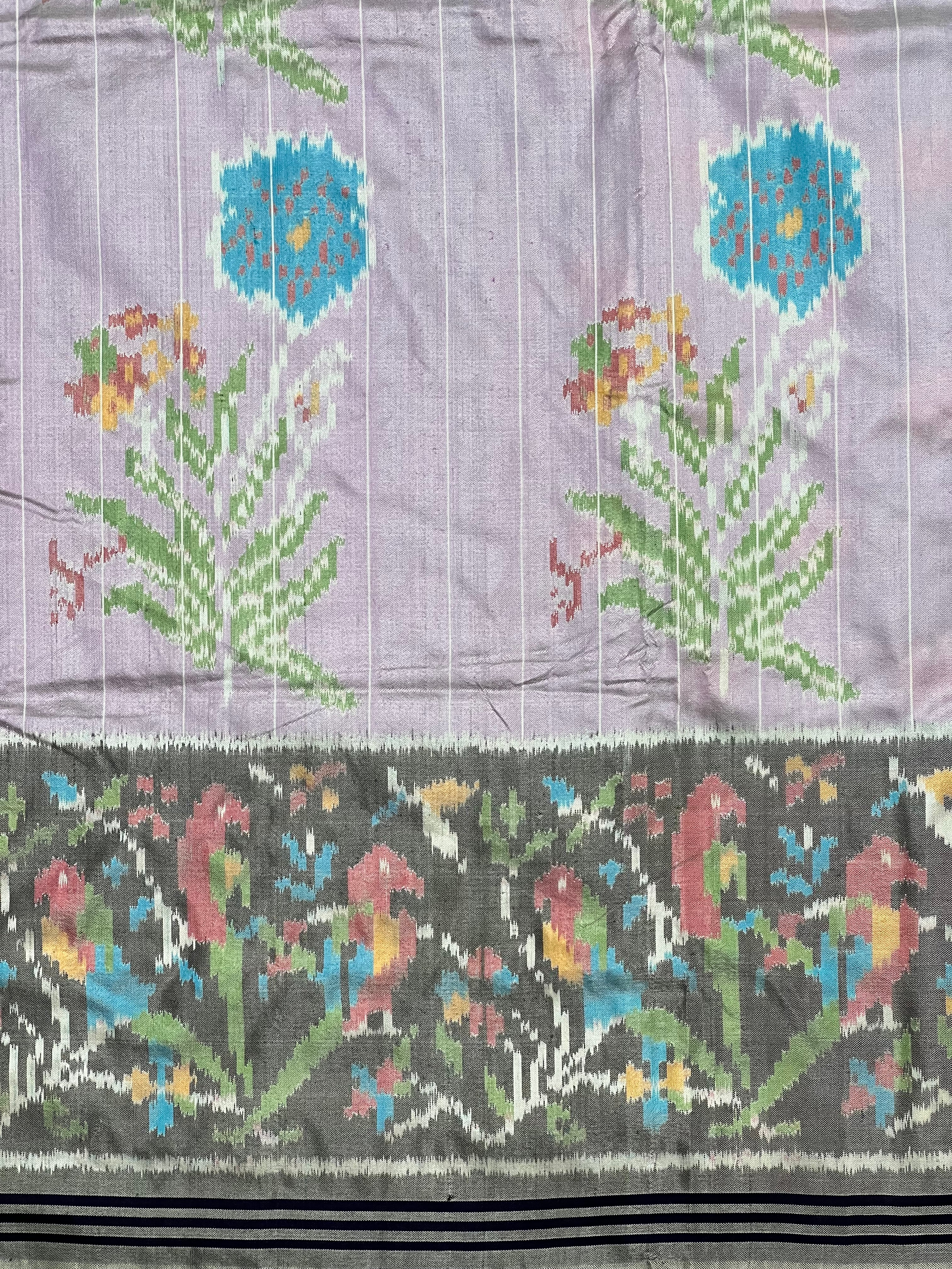 Pleats Style Designer Handwoven Patola Silk Saree