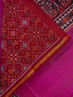 Plain Pink Gala Border with Designer Blouse Handwoven Patola Silk Saree