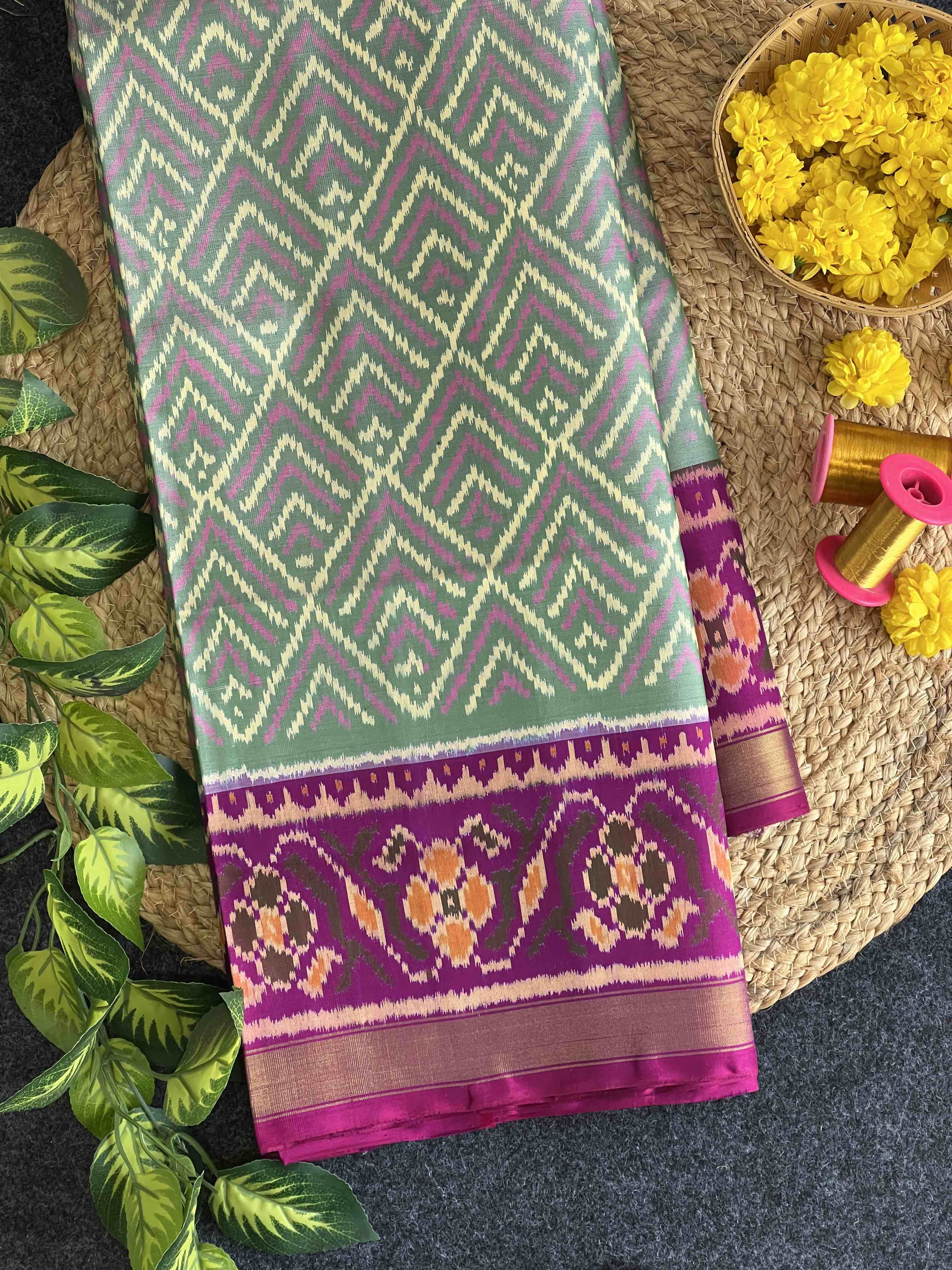 Fancy Design Handwoven Patola Silk Saree