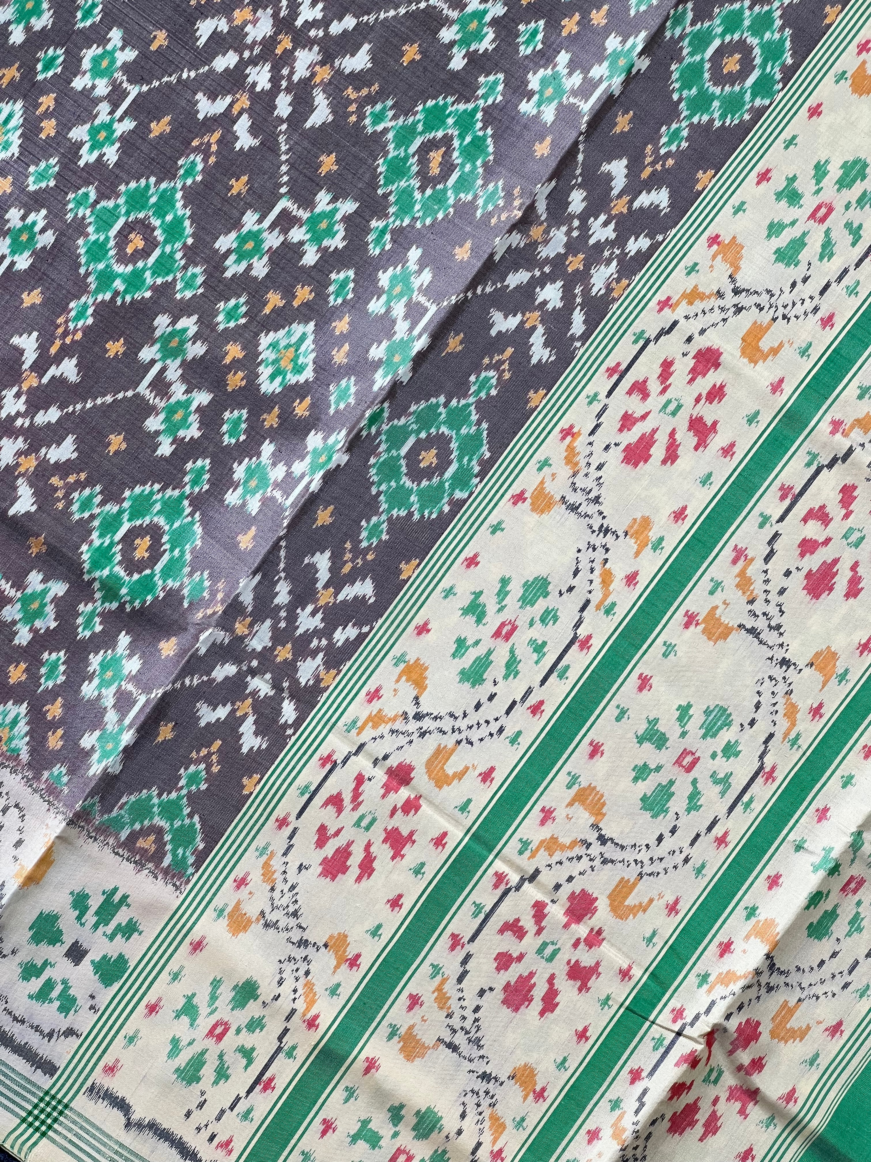 Navratna Traditional Design Handwoven Patola Silk Saree