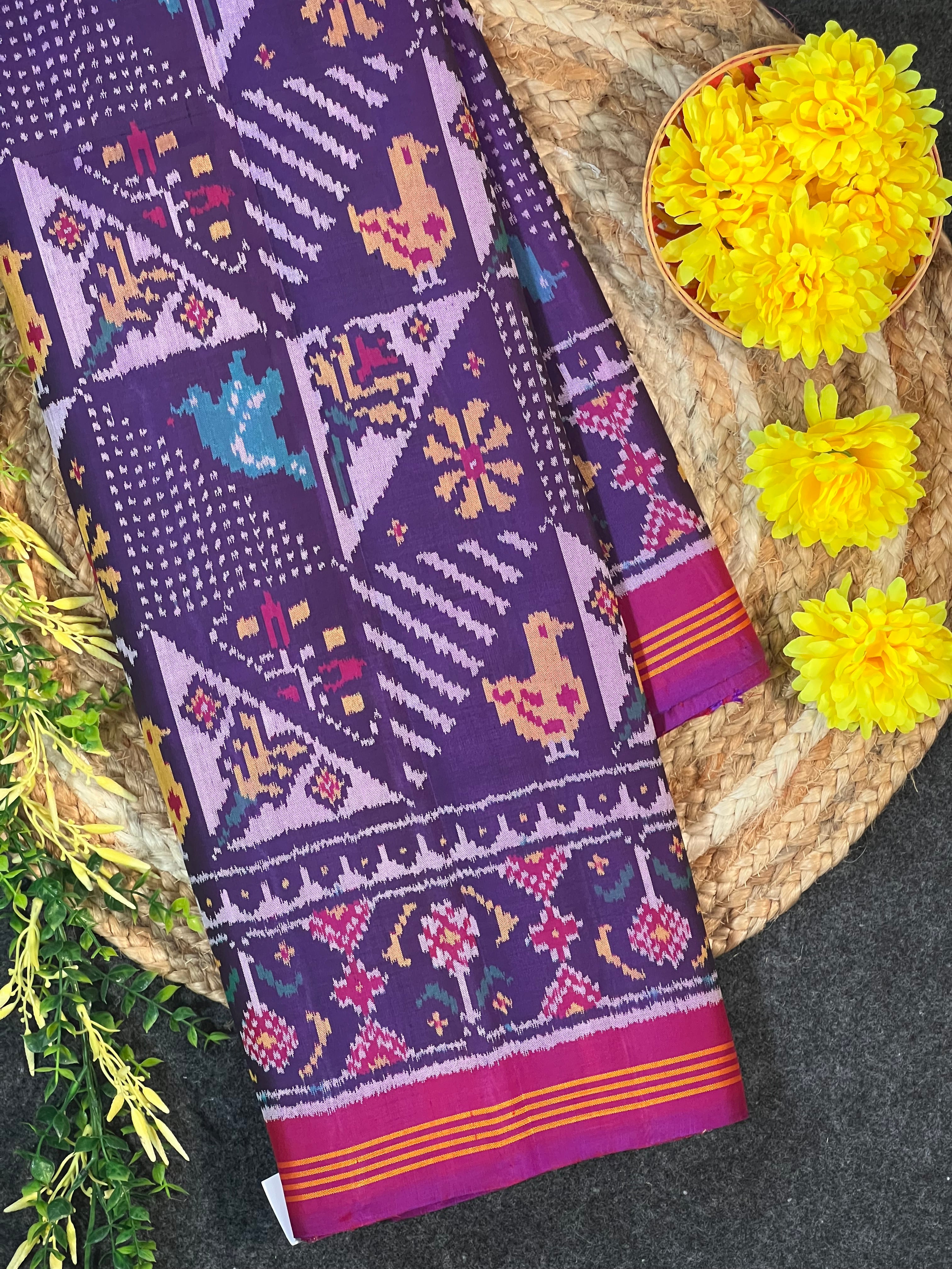 Fancy Design Handwoven Patola Silk Saree