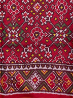 Red Navratna Traditional Design Handwoven Patola Silk Saree
