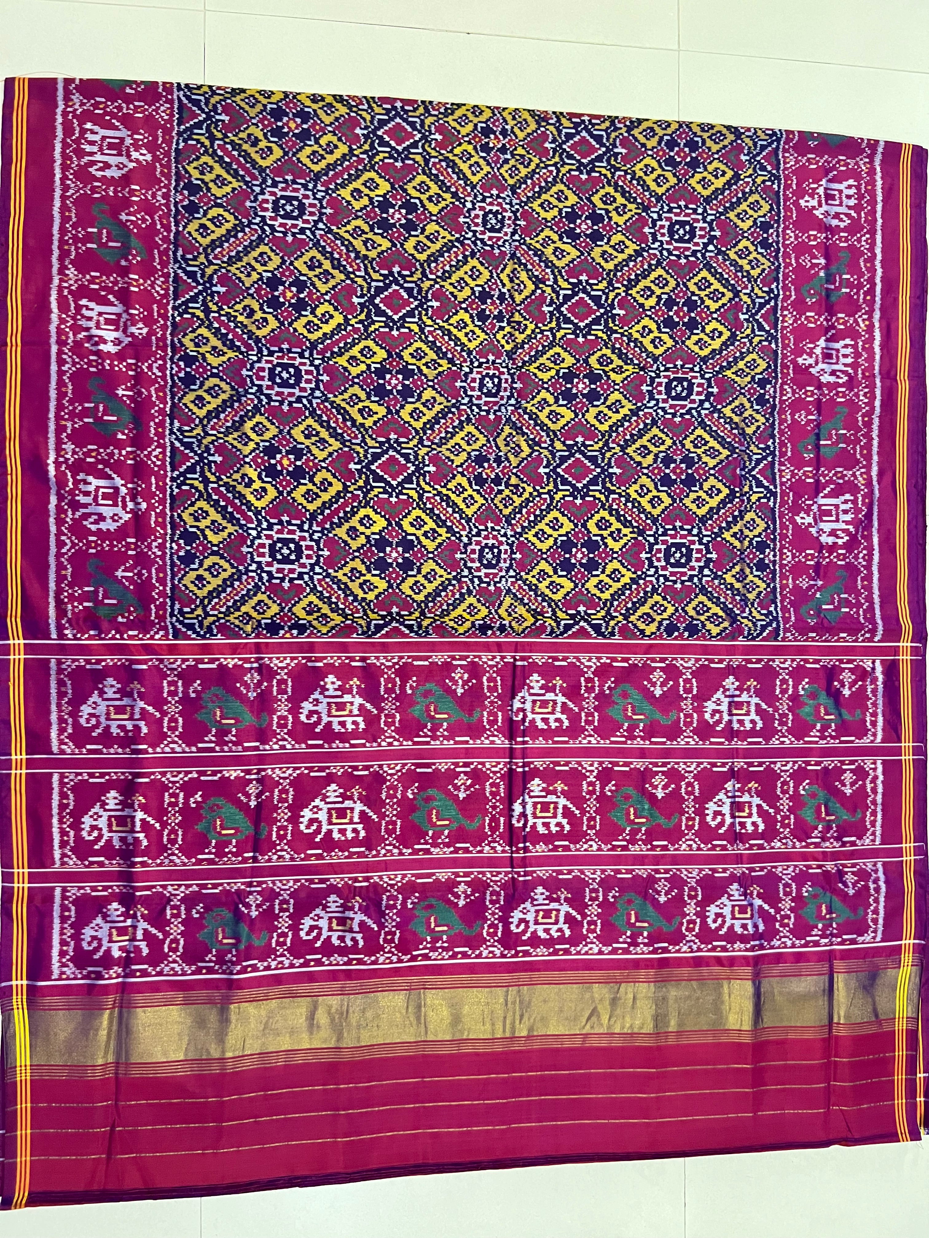 Manekchowk Traditional Design Handwoven Patola Silk Saree