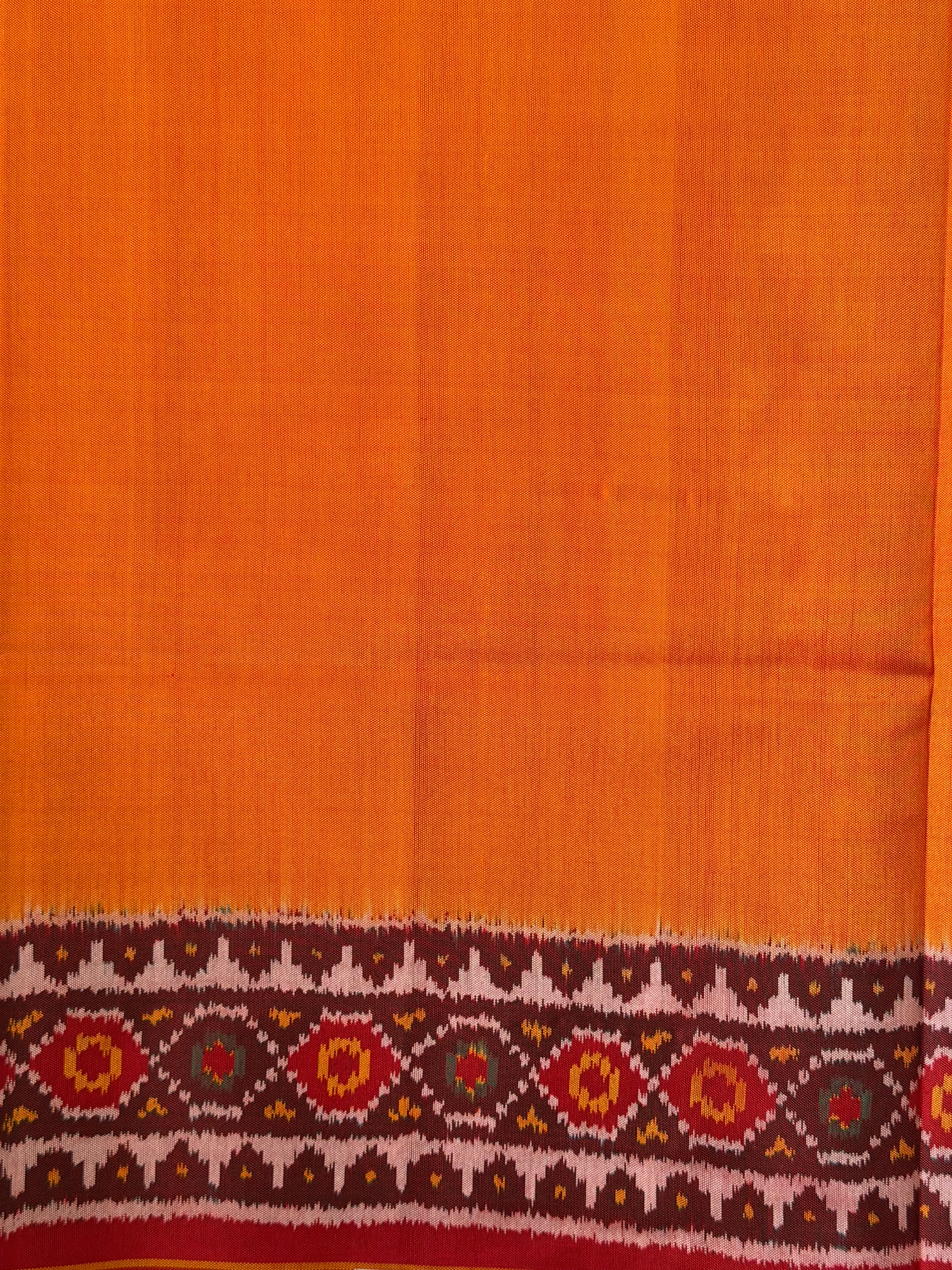 Plain Gala Border With Designer Blouse Handwoven Patola Silk Saree