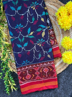 Blue Fancy Design Handwoven Patola Silk Saree