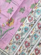 Pastel Pink Flower Design Handwoven Patola Silk Saree