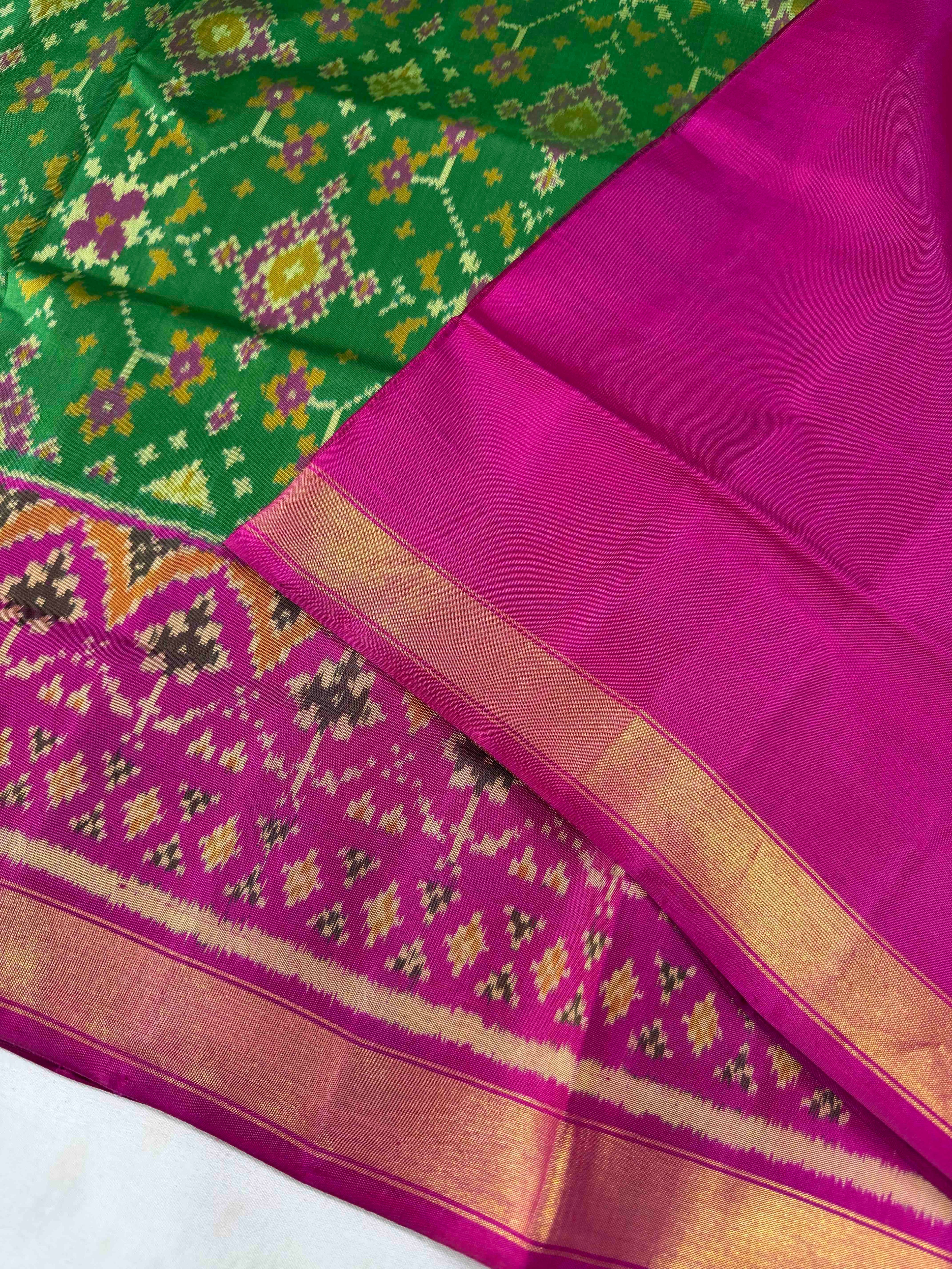 Navratna Traditional Design Handwoven Patola Silk Saree