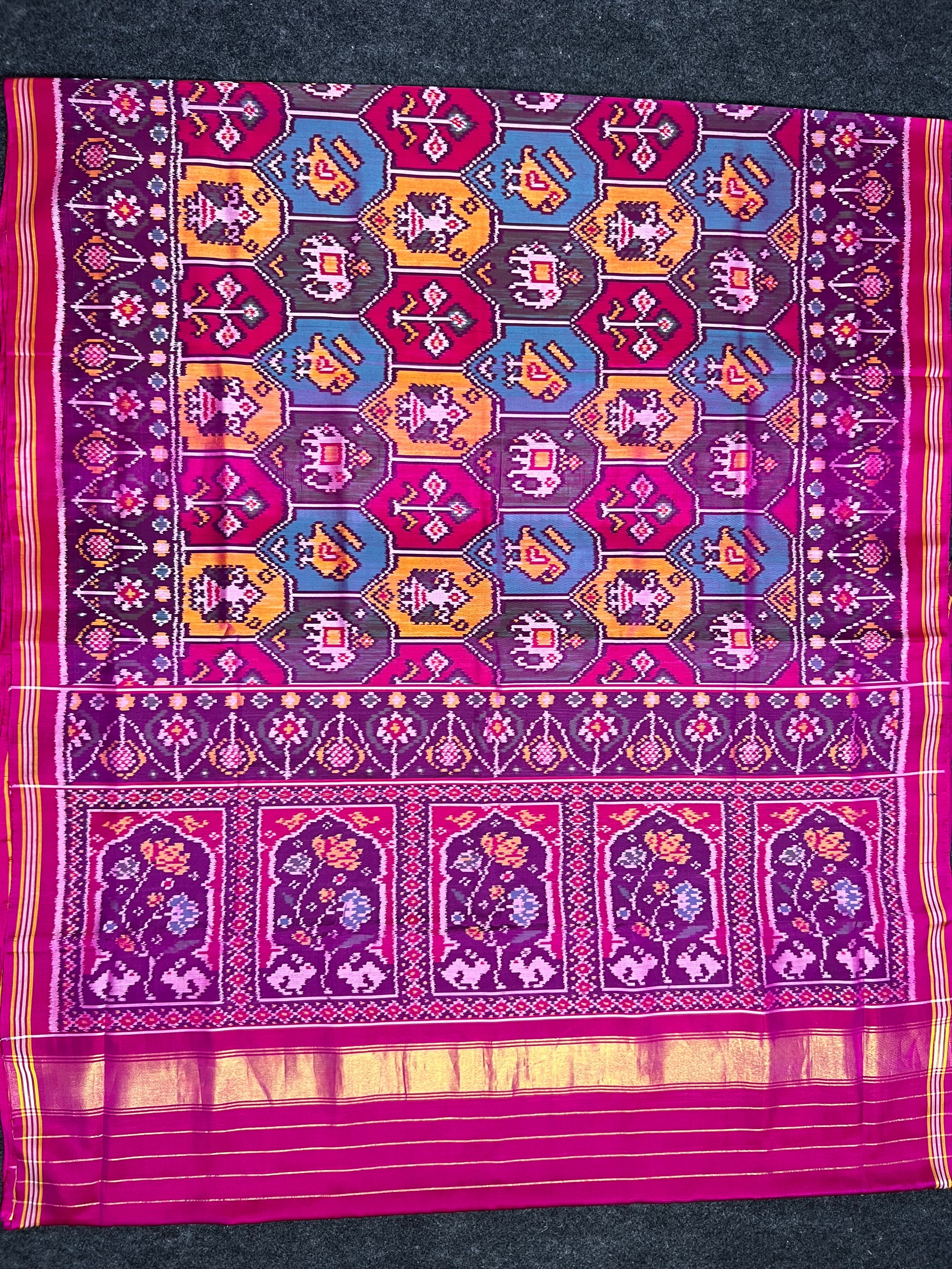 Multicolor Exclusive Design Handwoven Patola Silk Saree