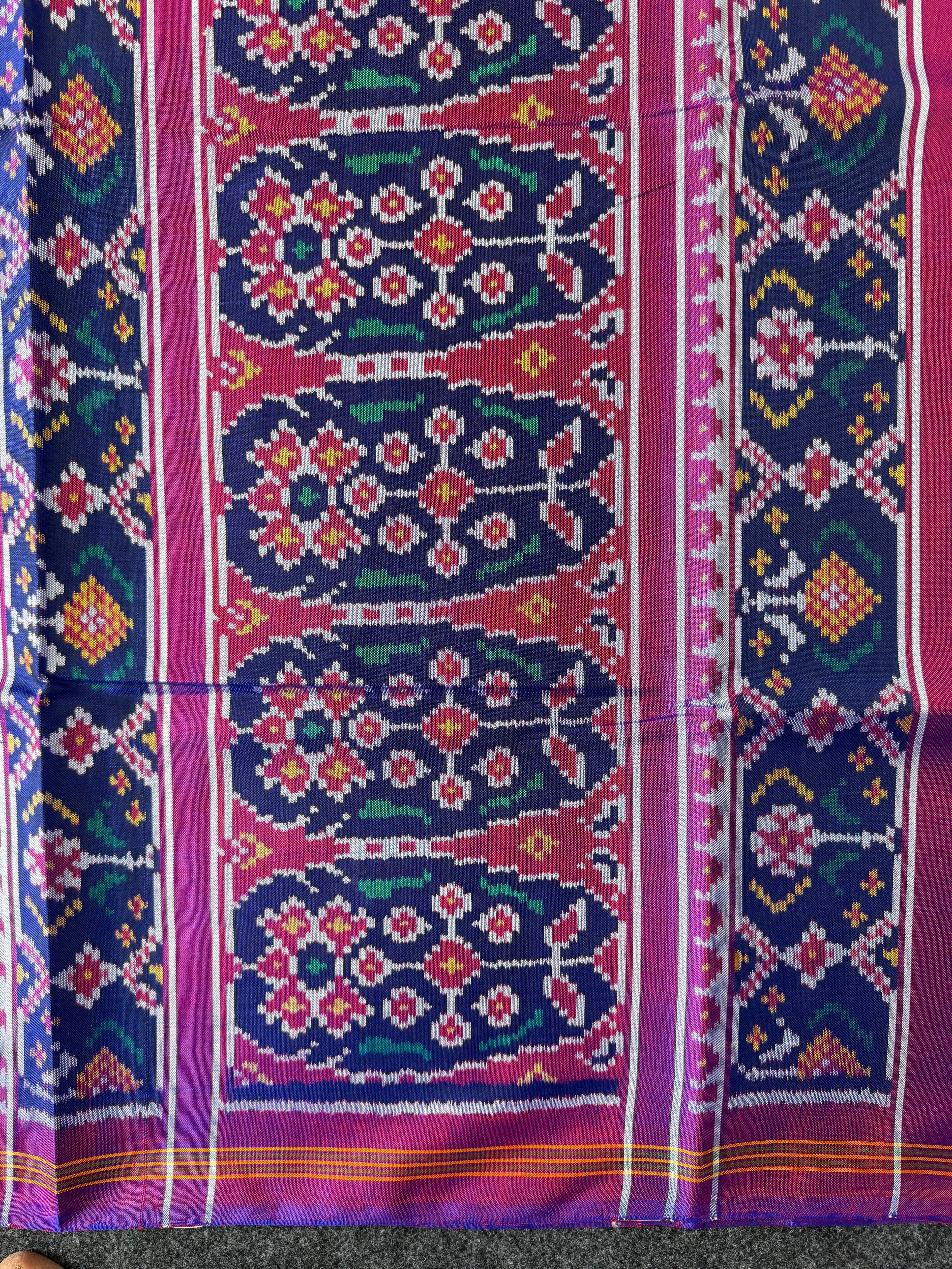 Navratna Traditional Design Handwoven Patola Silk Saree