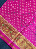 Pink Bandhni Design Handwoven Patola Silk Saree