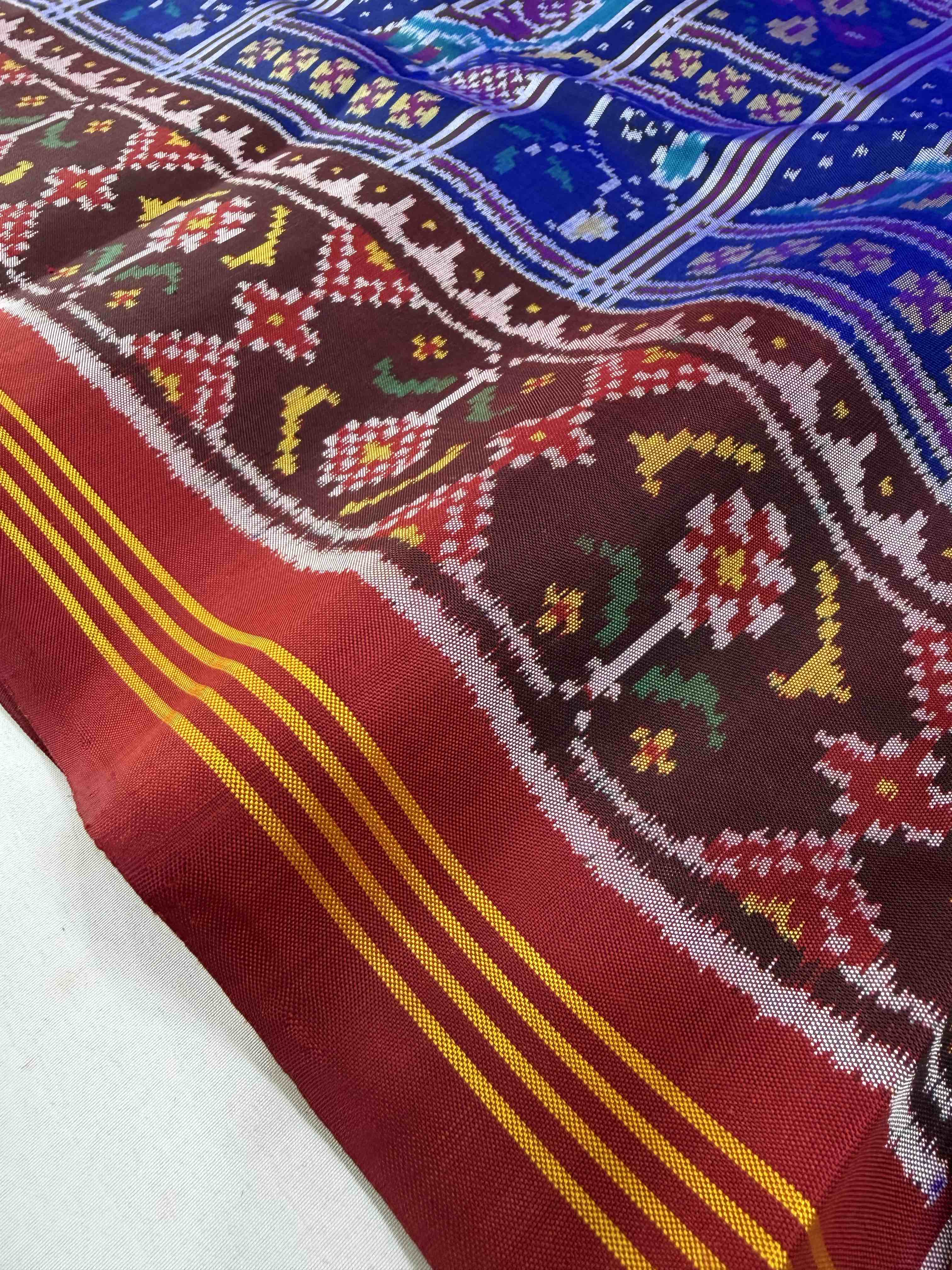 Peacock Motif Exclusive Design Handwoven Patola Silk Saree