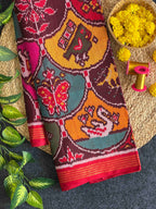 New Design Motifs Handwoven Patola Silk Saree