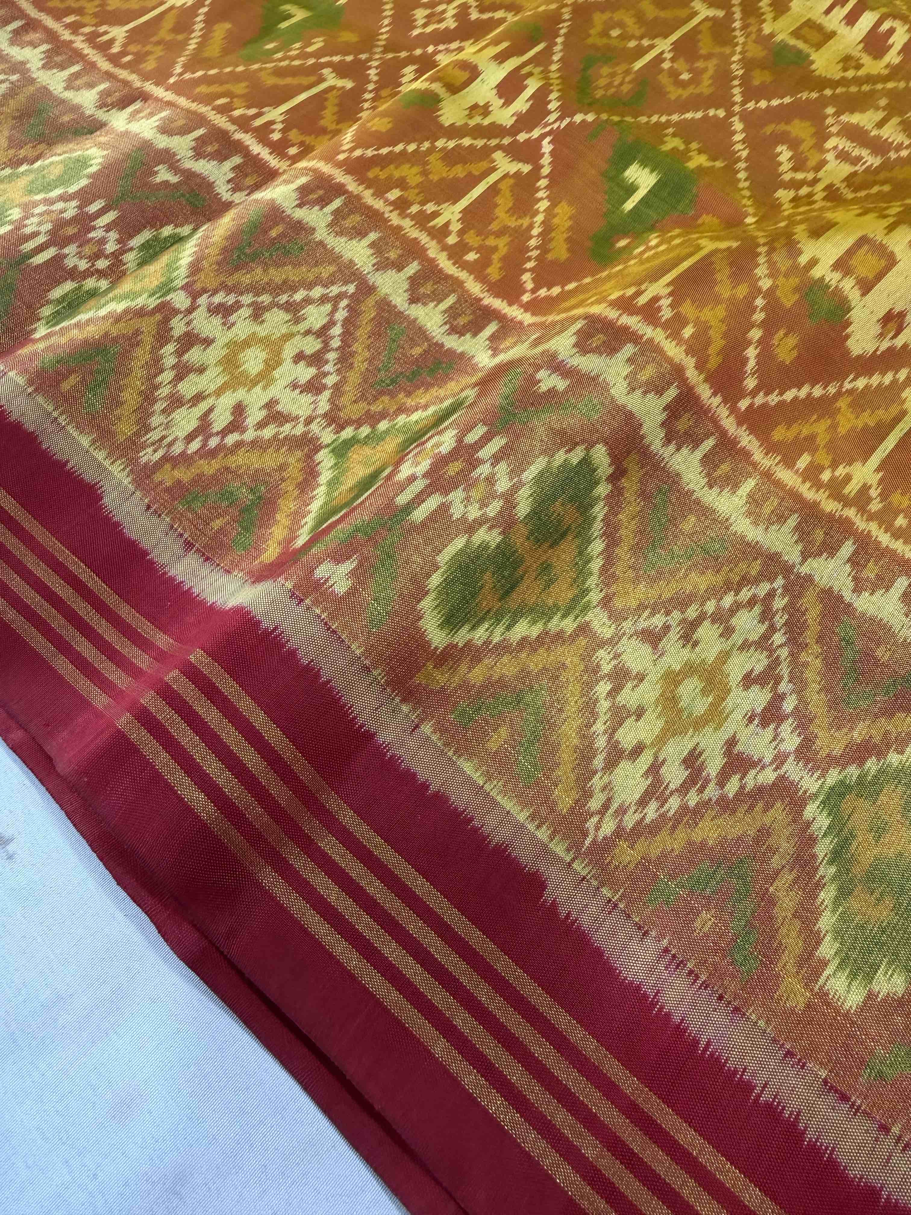 Narikunj Traditional Design Handwoven Patola Silk Saree