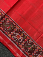Plain Red With Designer Blouse Handwoven Patola Silk Saree