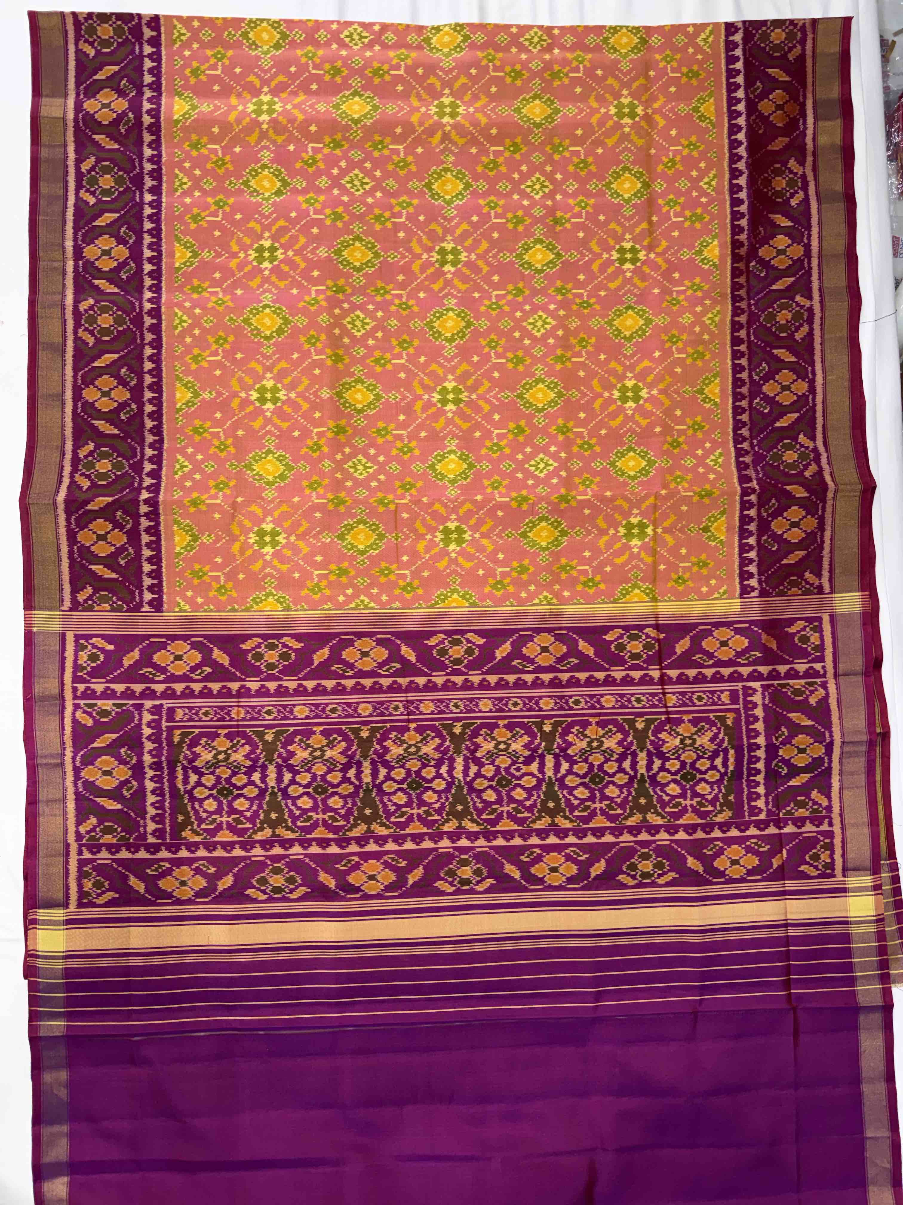Navratna Traditional Design Handwoven Patola Silk Saree