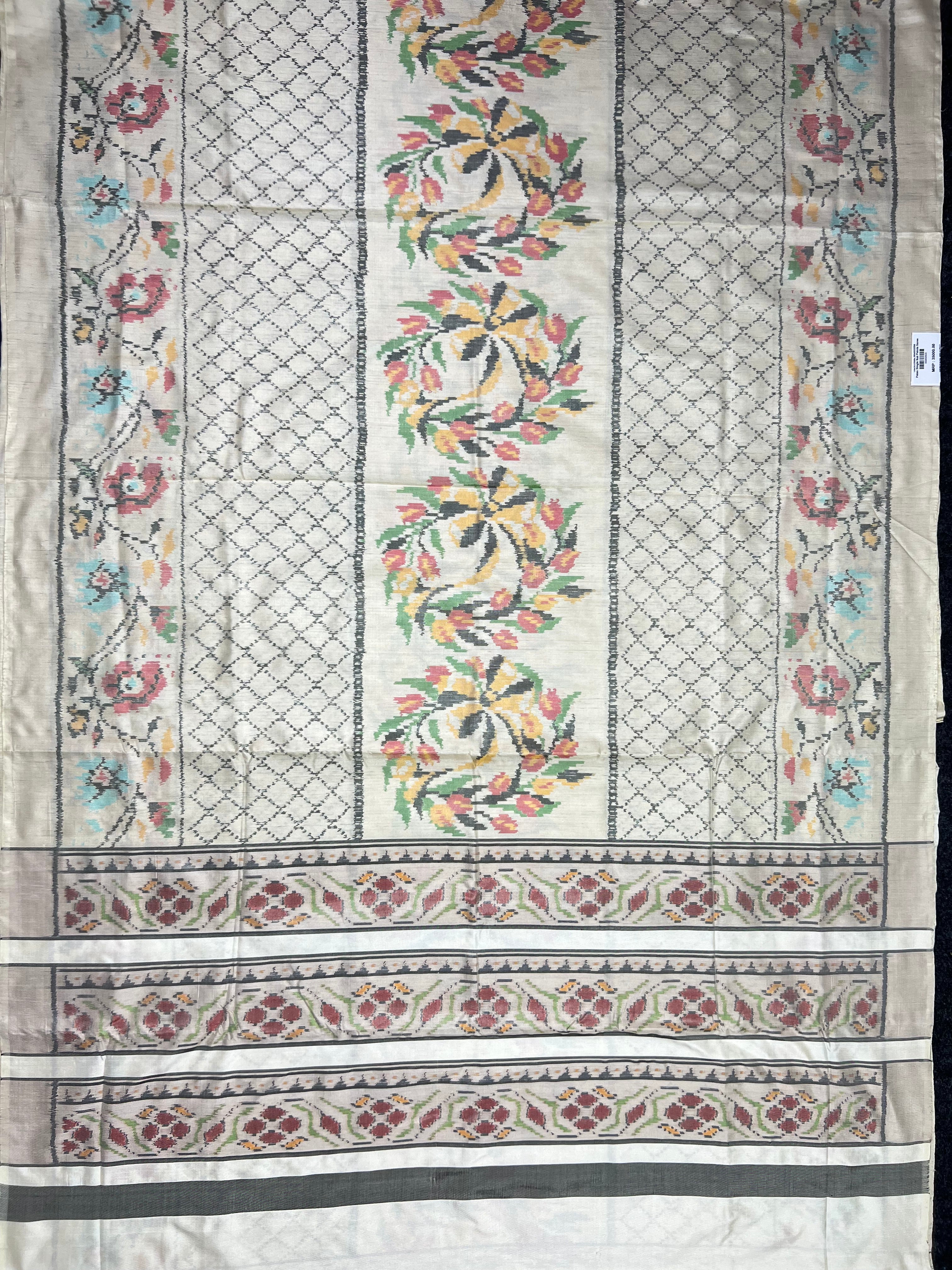 Off-White Exclusive Piece Handwoven Patola Silk Saree