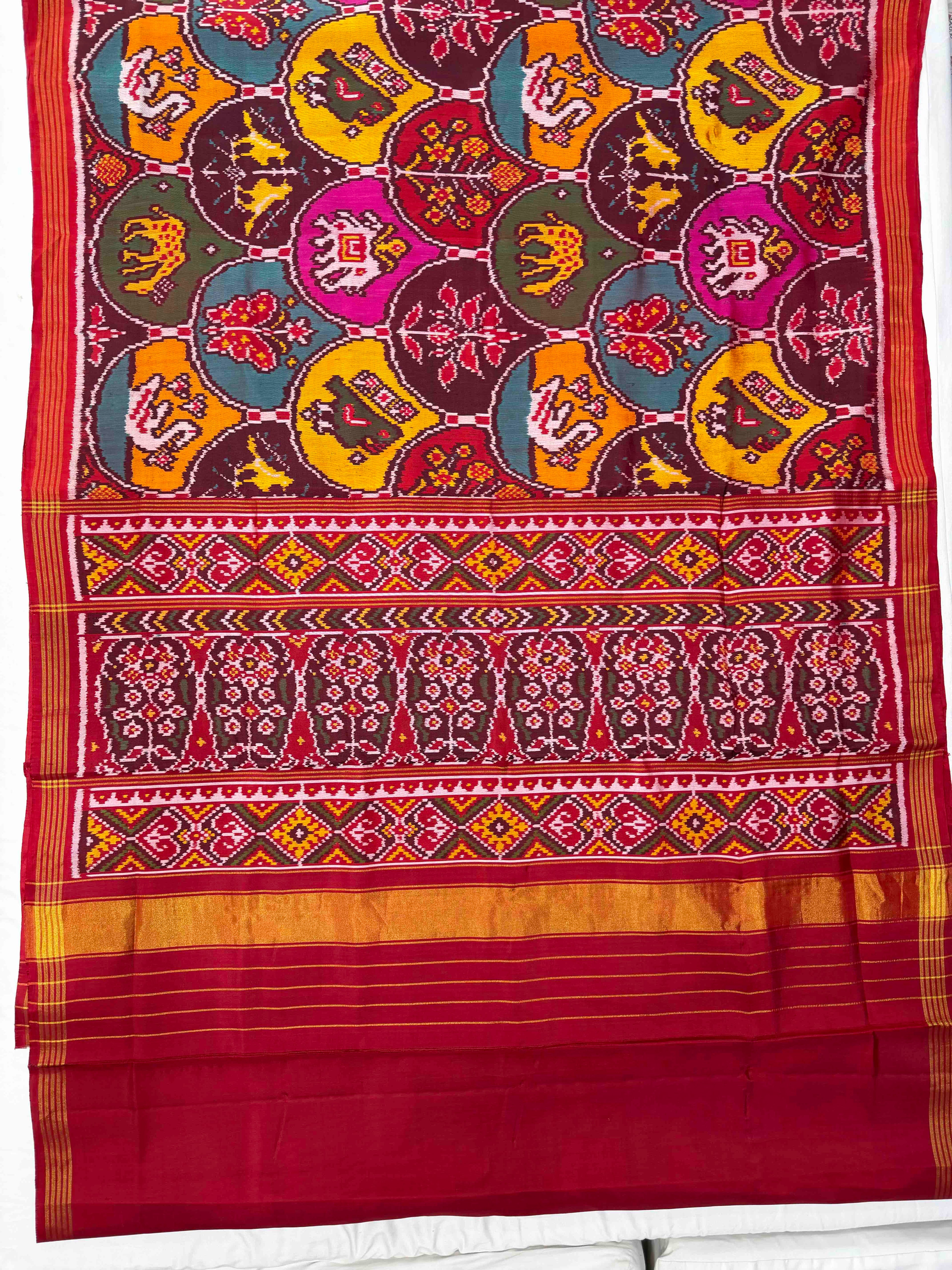New Design Motifs Handwoven Patola Silk Saree