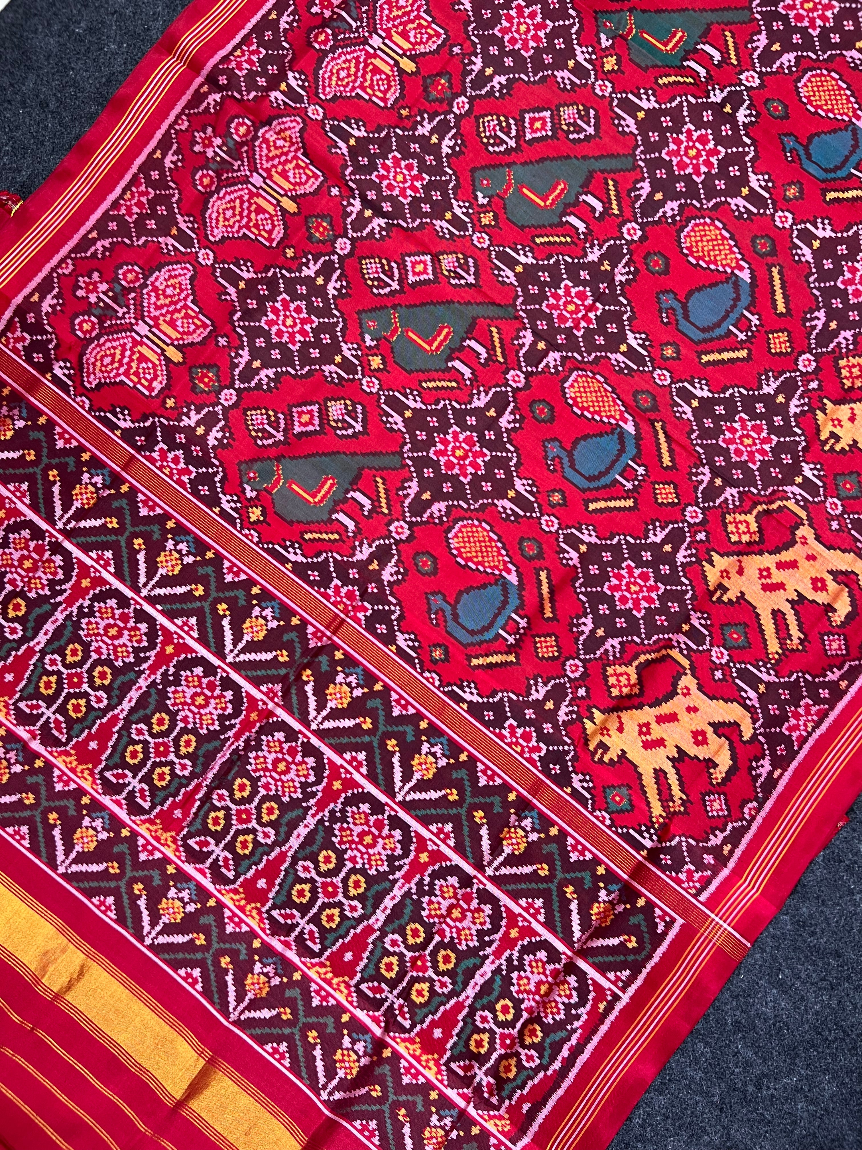 Big Motif Design Handwoven Patola Silk Saree