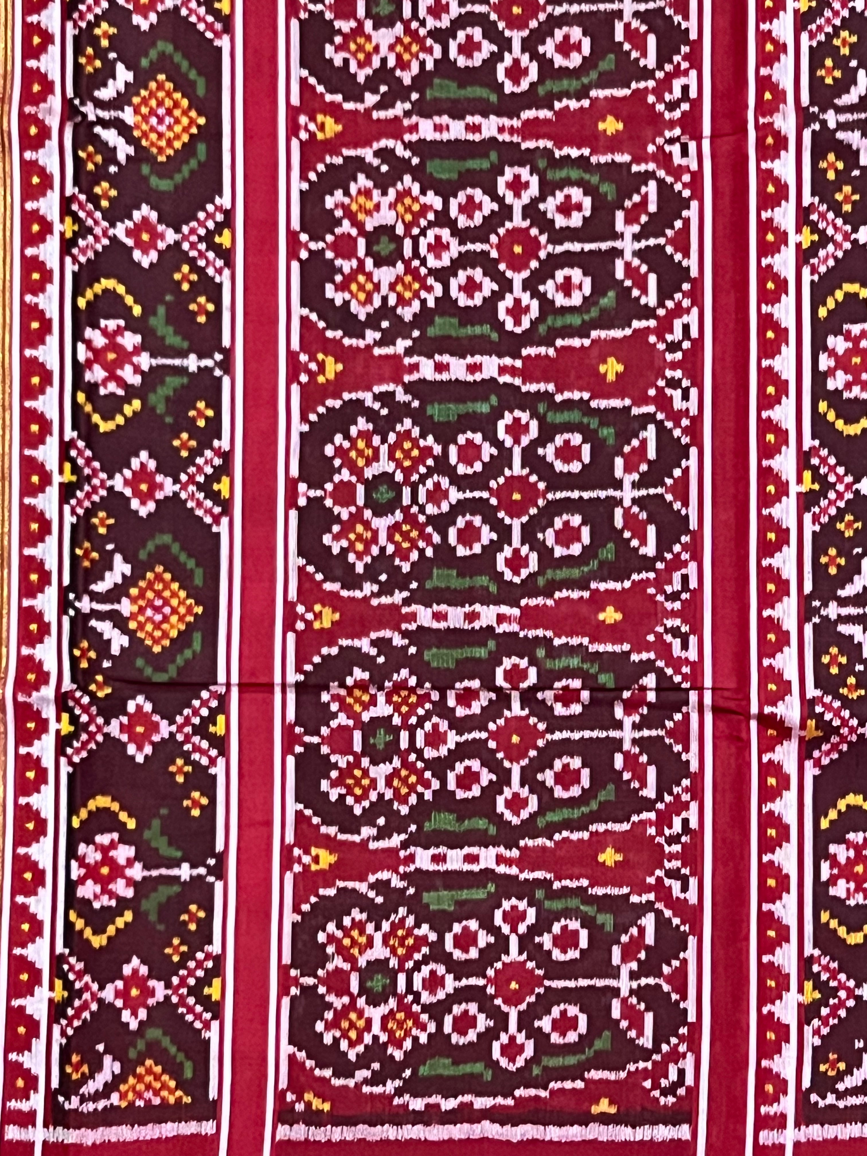 Elephant Design Handwoven Patola Silk Saree