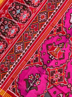 Pink Color Motif Design Handwoven Patola Silk Saree