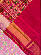 Baby pink navratna Handwoven Patola Silk Saree