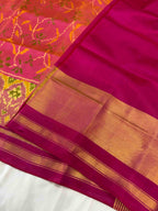 Peach Pink Color Fancy Design Handwoven Patola Silk Saree