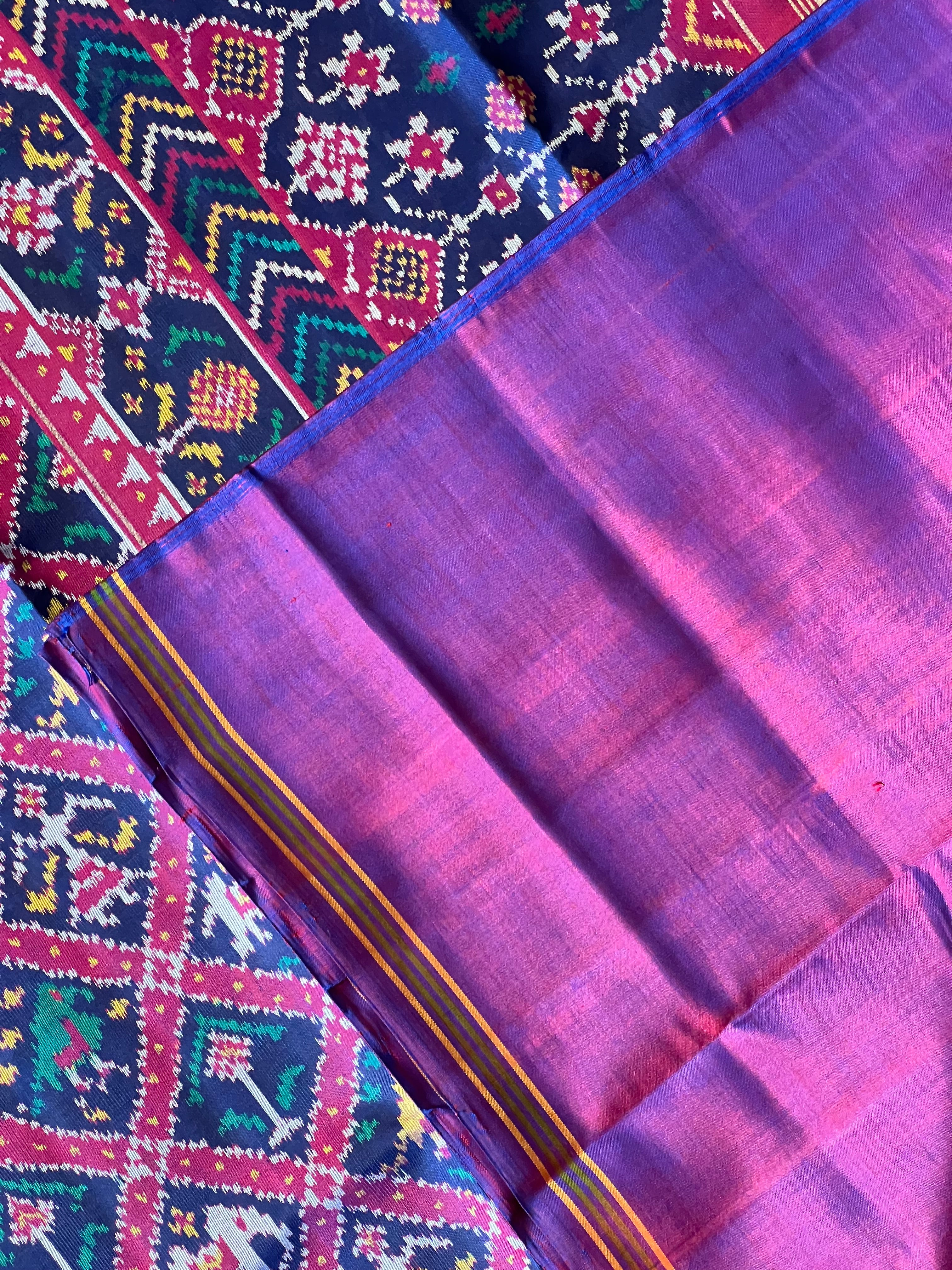 Pink Manekchowk Design Handwoven Patola Silk Saree