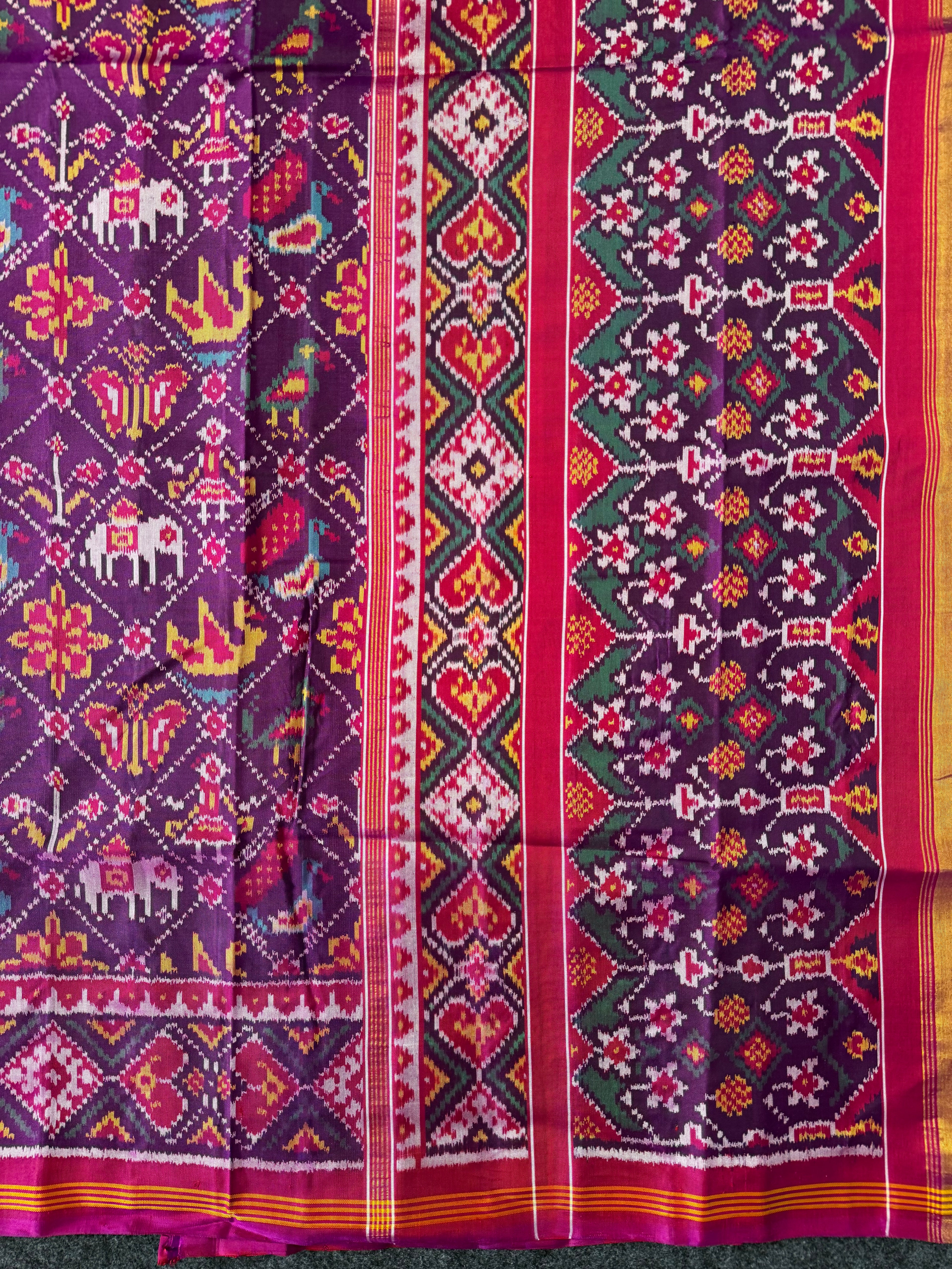 Narikunj Traditional Design Handwoven Patola Silk Saree