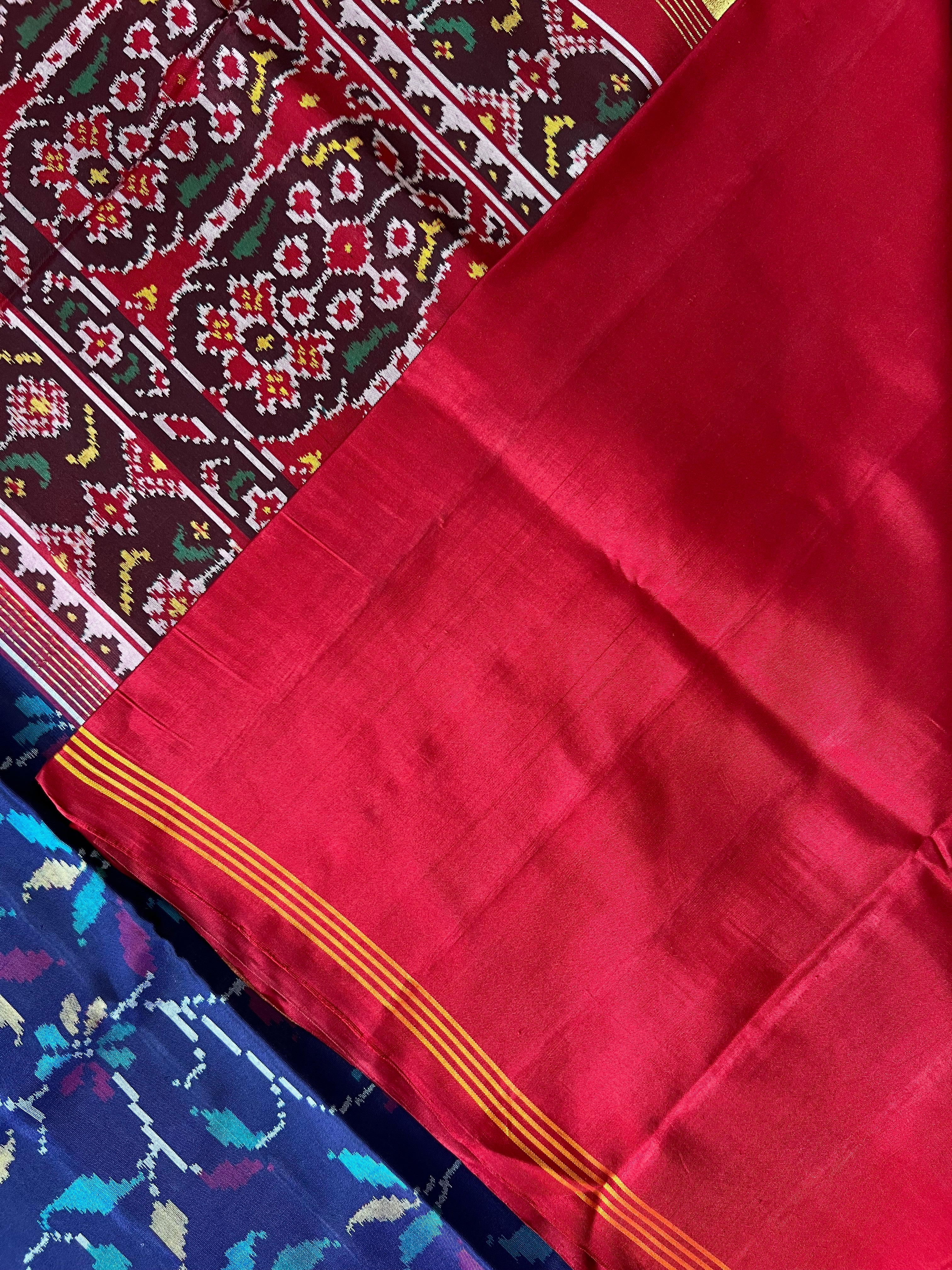 Blue Fancy Design Handwoven Patola Silk Saree