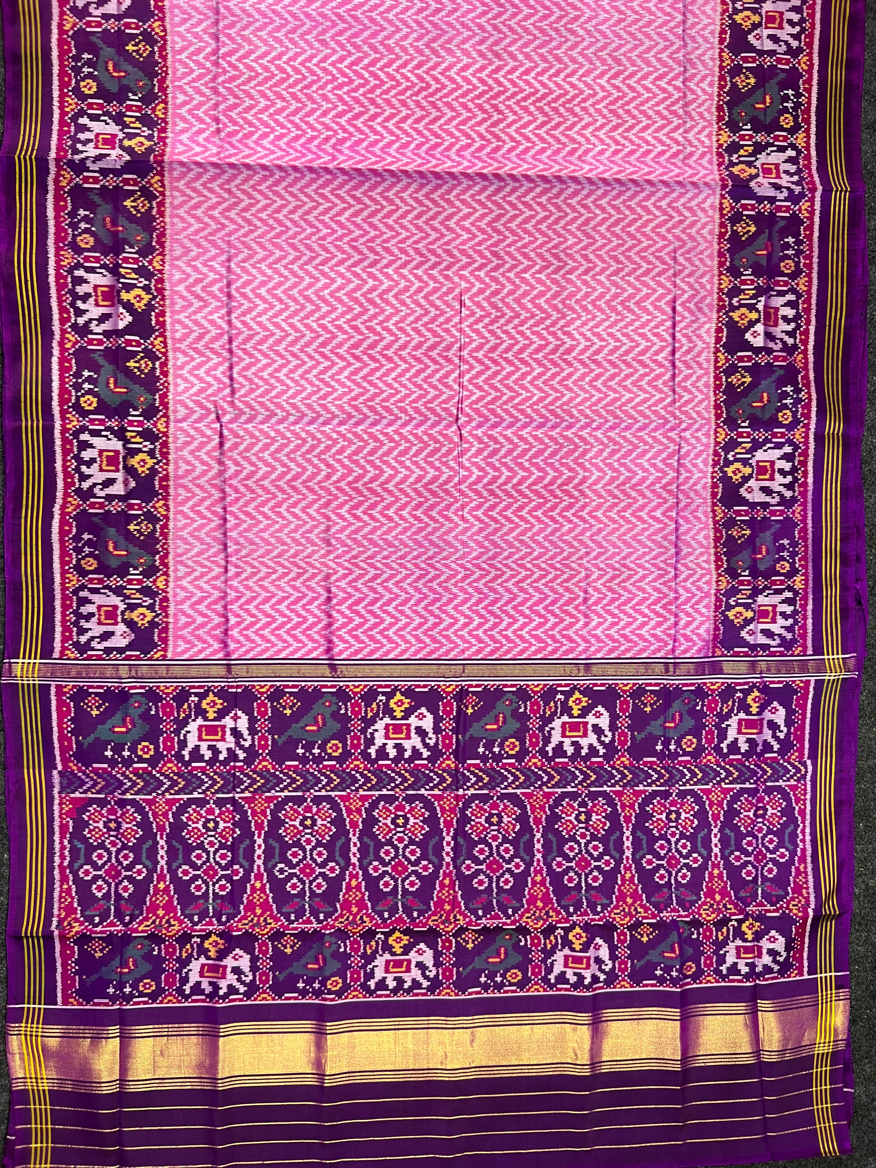Laheriya Design Handwoven Patola Silk Saree