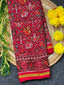 Red Narikunj Traditional Design Handwoven Patola Silk Saree