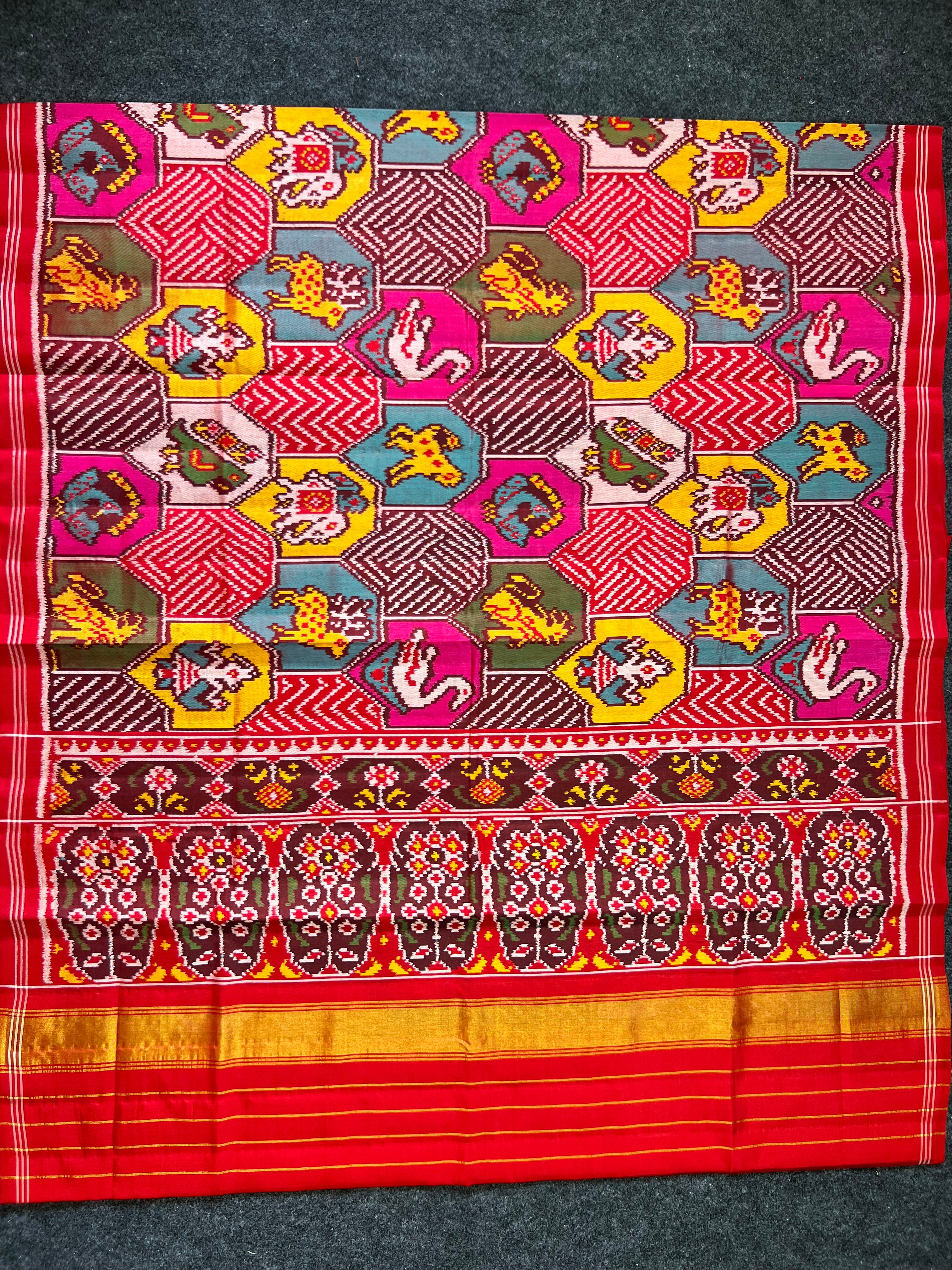 Exclusive Motifs Design Handwoven Patola Silk Saree Secondary image