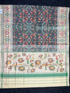 Grey color Exclusive Design Handwoven Patola Silk Saree