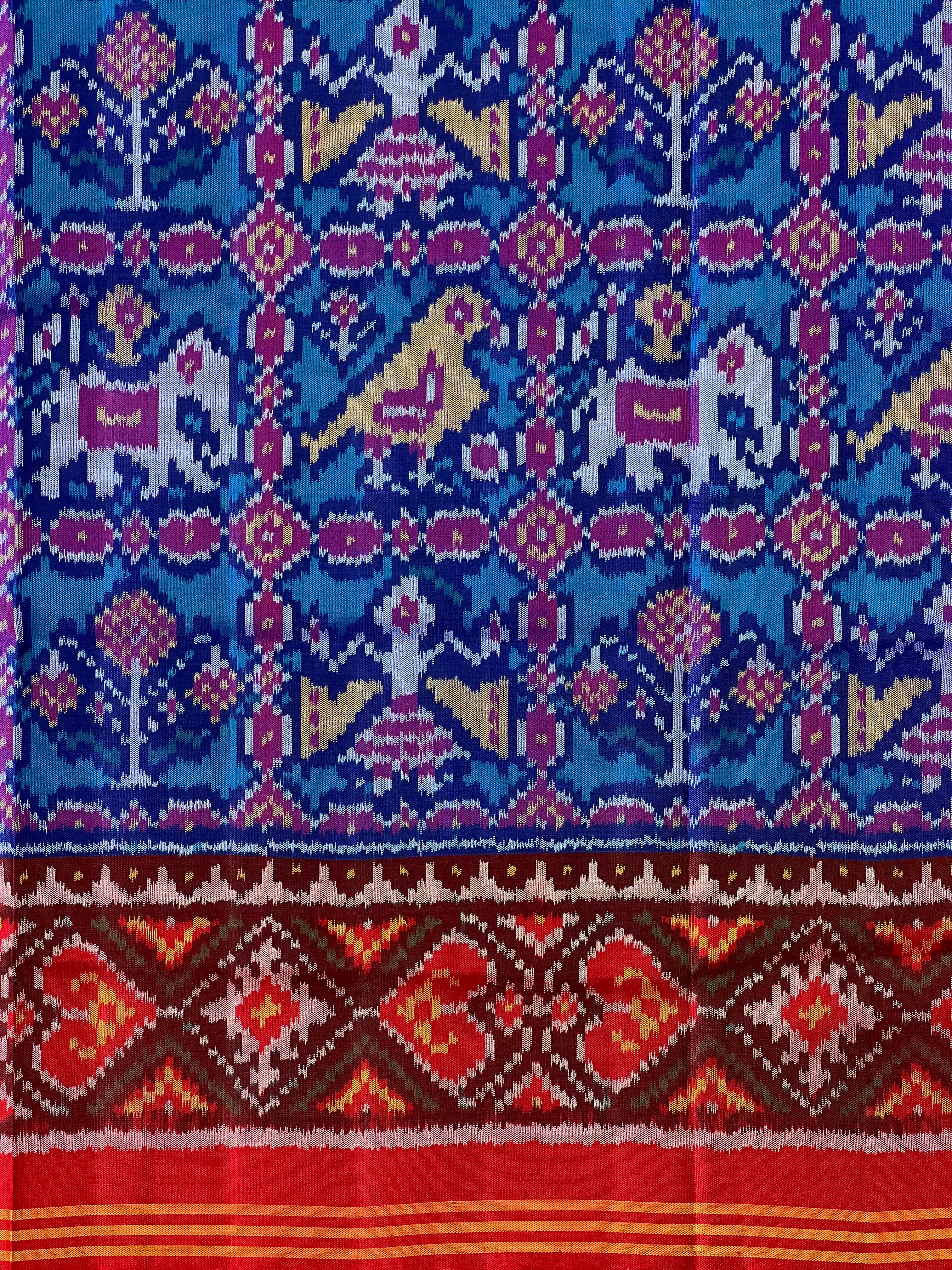 Blue Motif Design Handwoven Patola Dupatta