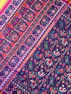 Laheriya Style Motif Design Handwoven Patola Silk Saree