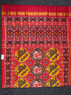 Handwoven Patola Silk Saree Elephant & Perrot Designer