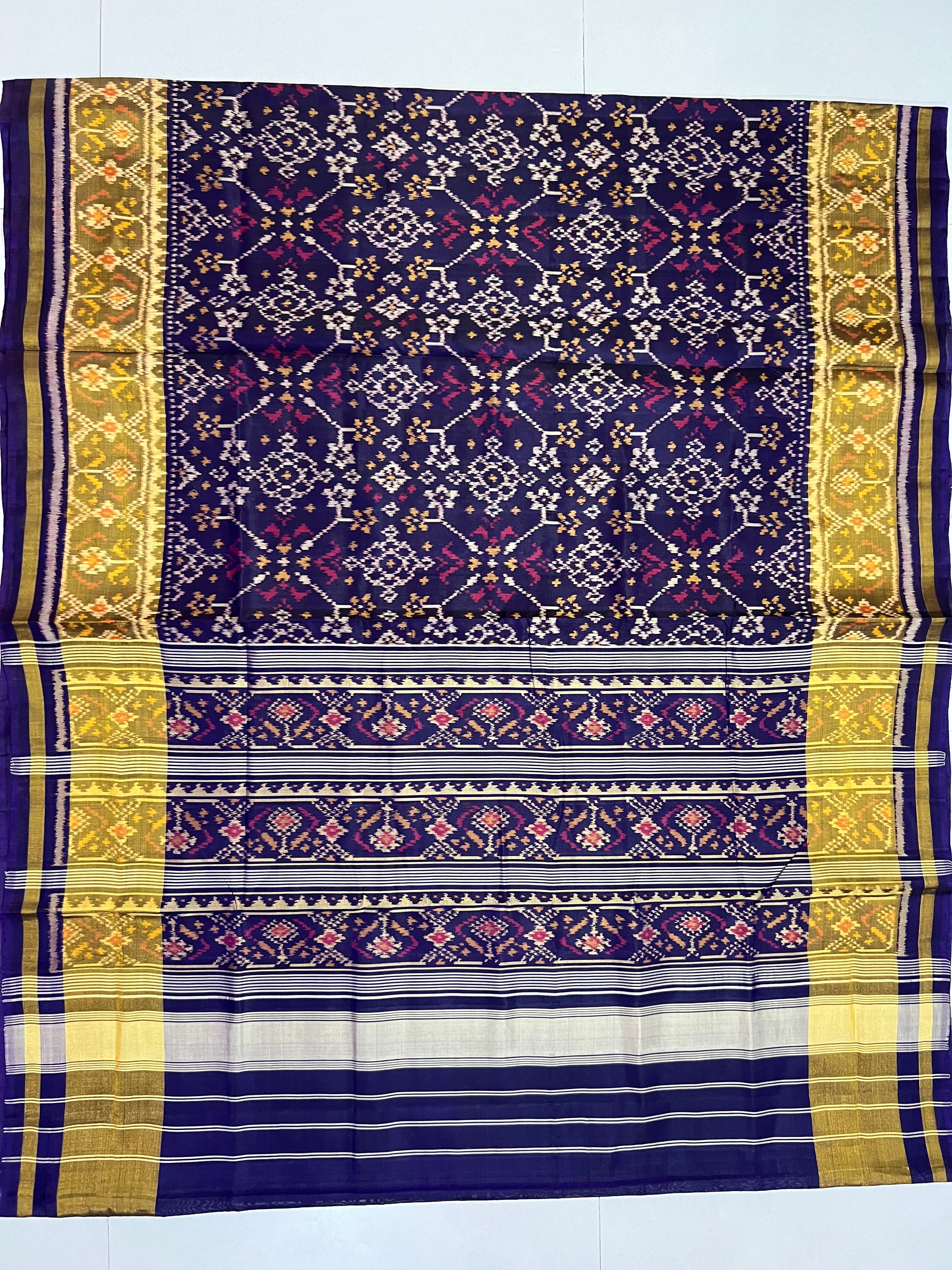 Navratna Traditional Design Handwoven Patola Silk Saree Secondary image