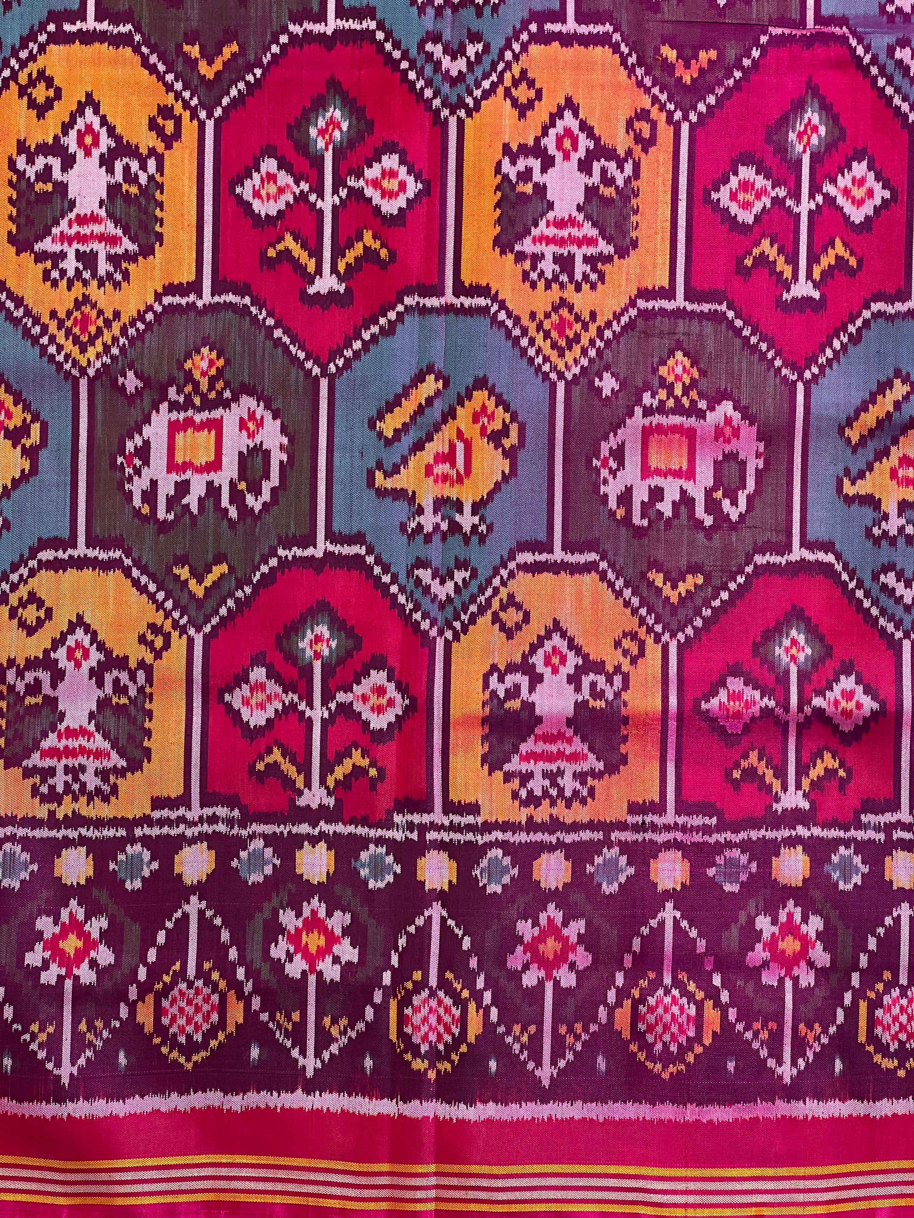 Multicolor Exclusive Design Handwoven Patola Silk Saree