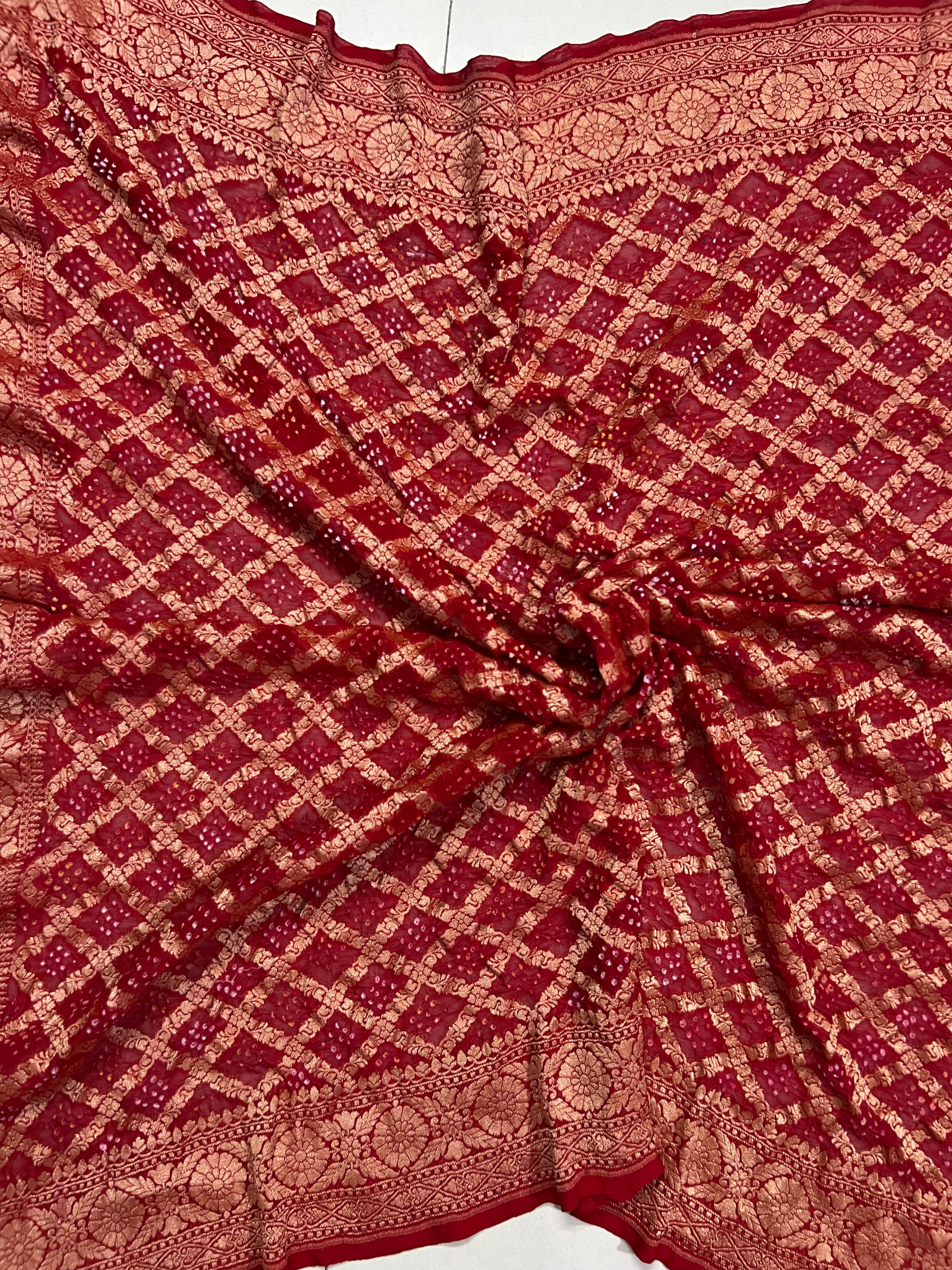 Georgette Bandhej Saree Secondary image