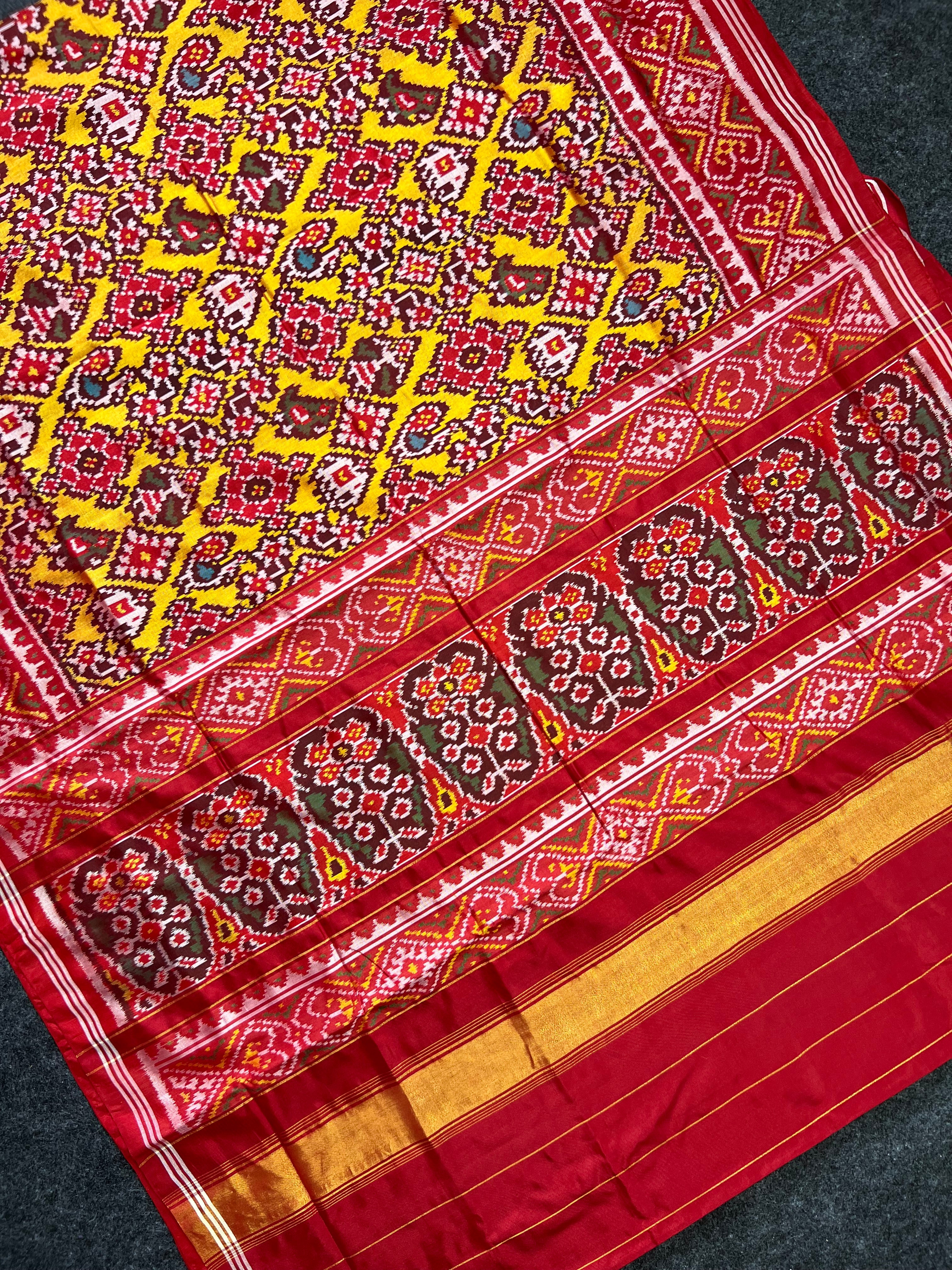 Fusion Traditional Design Handwoven Patola Silk Saree
