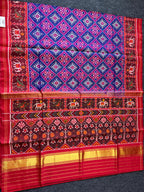 Pan-Chanda Traditional Design Handwoven Patola Silk Saree